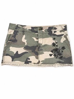 Roxy Embroidered Mini Skirt - Green Camo
